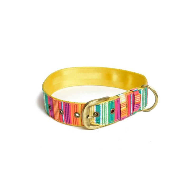 PetWale Colourful Stripes Belt Collar (Large)
