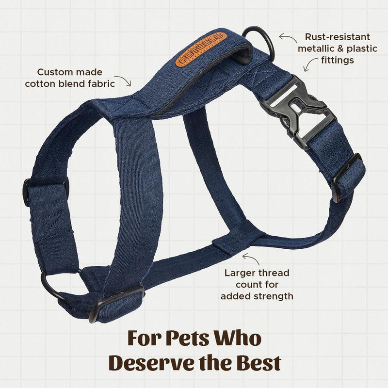 Petwale Navy Blue H-Harness (Medium)