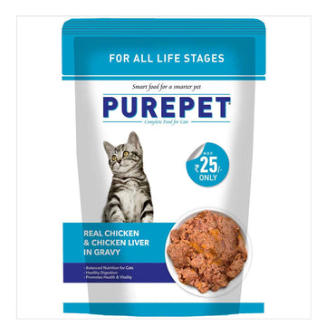 Purepet Kitten Ocean Fish n Chicken Liver n Gravy 55g