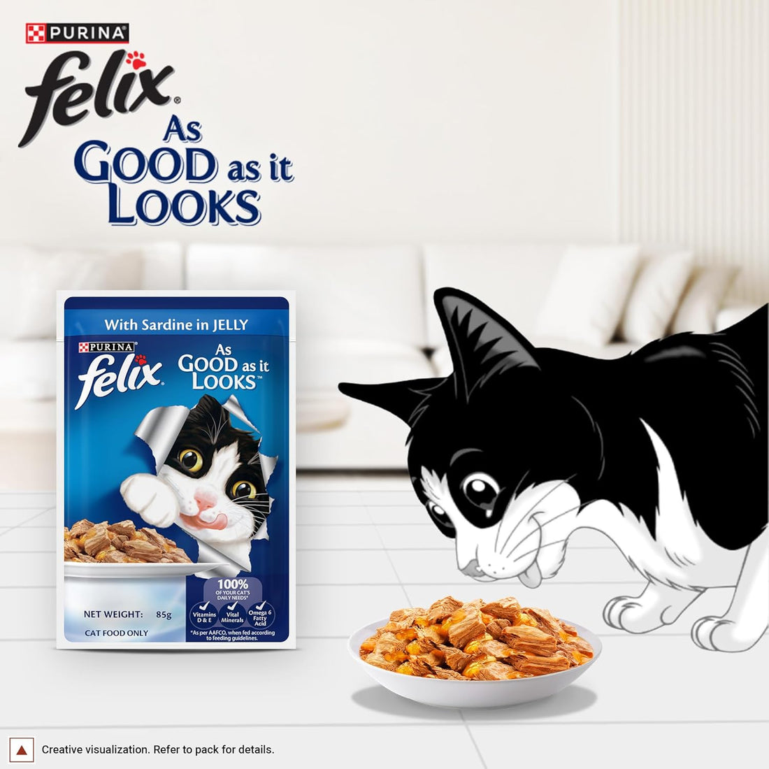 Purina Felix Adult Sardine In Jelly 85g ( Multi-Pack )