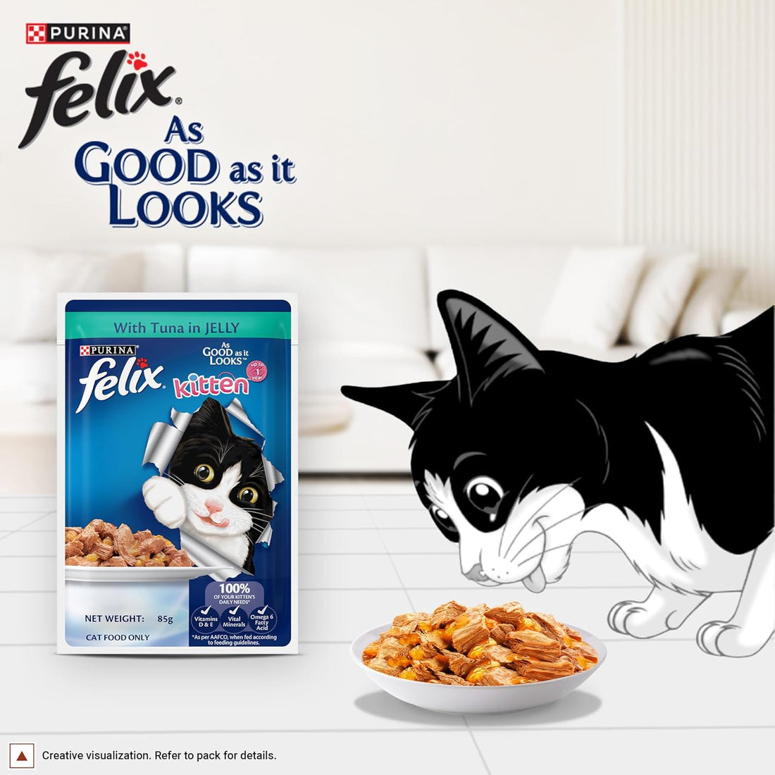 Purina Felix Kitten Tuna In Jelly 85g ( Multi-Pack )