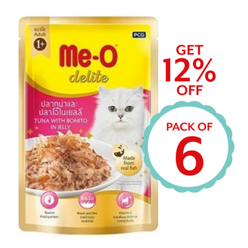 Me-O Delite Tuna With Bonito In Jelly 70g ( Multi-Pack)