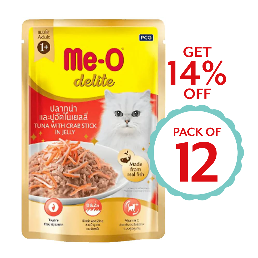 Me-O Delite Tuna With Crab stick in jelly ( Multi-Pack)