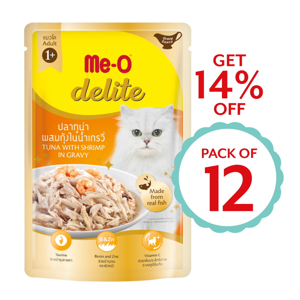 Me-O Delite Tuna With Shrimp In Gravy 70g ( Multi-Pack)