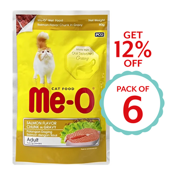 Me-O Salmon Flavor Chunks in Gravy 80g ( Multi-Pack)
