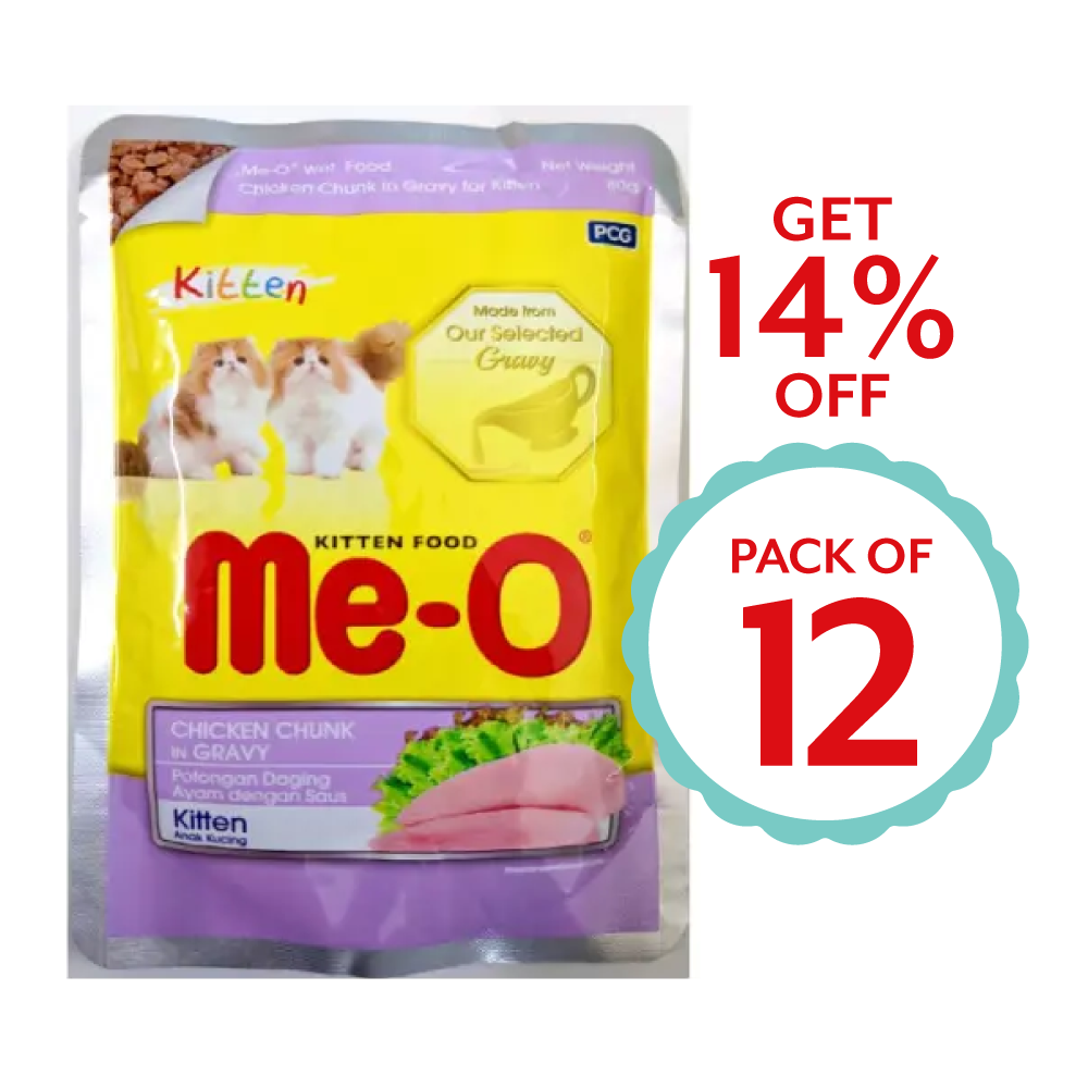 Me-o Kitten Chicken Chunk in Gravy 80g ( Multi-Pack)