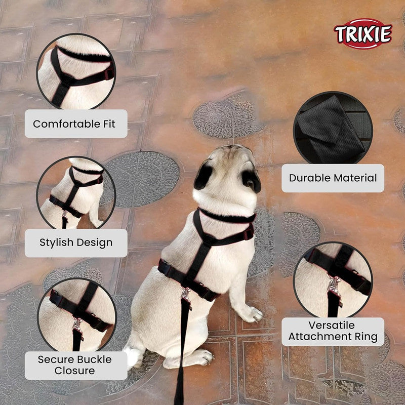 Trixie Classic H-Harness S-M Black