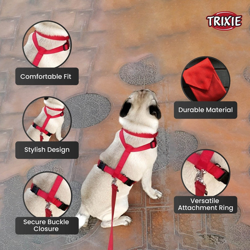 Trixie Classic H-Harness S-M Red