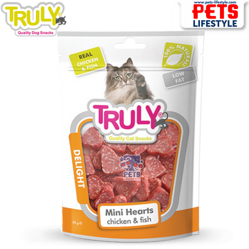 Truly Cat Treat Chicken n Fish Mini Heart 50g