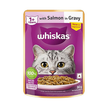 Whiskas Adult Salmon in Gravy 80g  ( Multi-Pack )