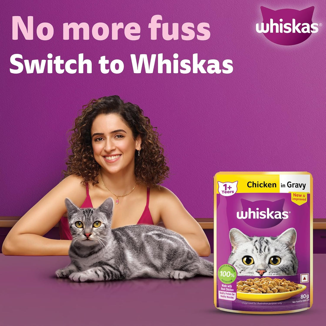 Whiskas Adult Chicken in Gravy 80g ( Multi-Pack )