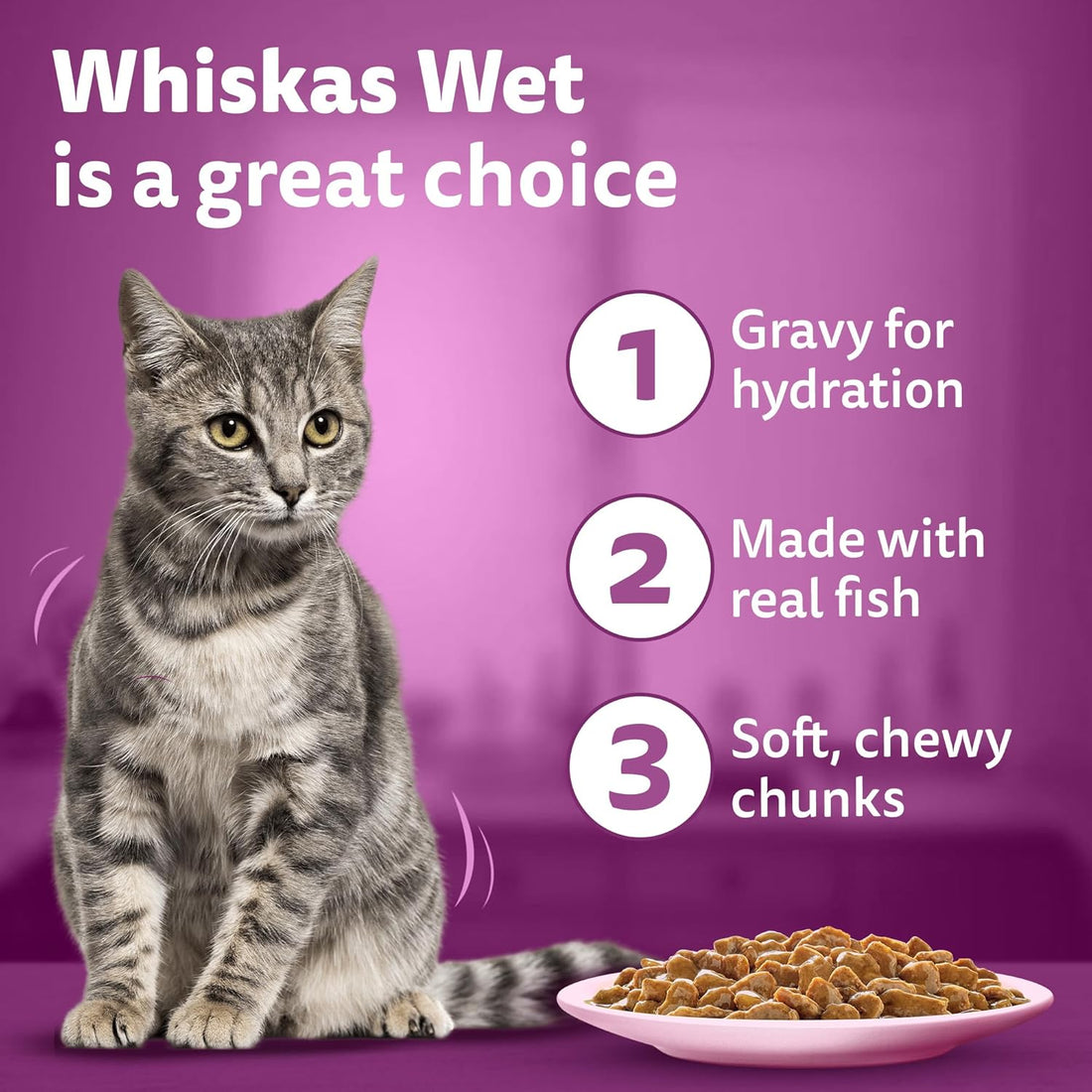 Whiskas Adult Salmon in Gravy 80g  ( Multi-Pack )