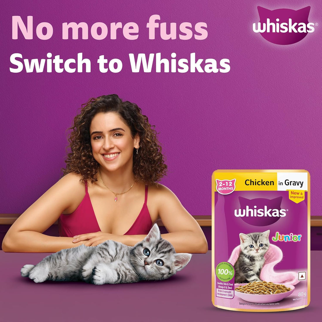 Whiskas Kitten Chicken in Gravy 80g ( Multi-Pack )