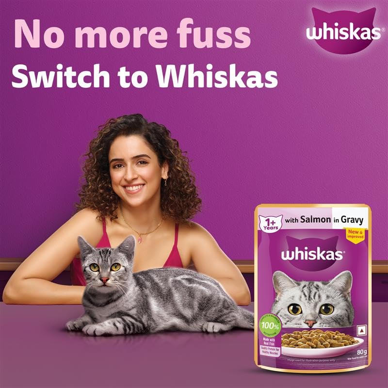 Whiskas Adult Salmon in Gravy 80g