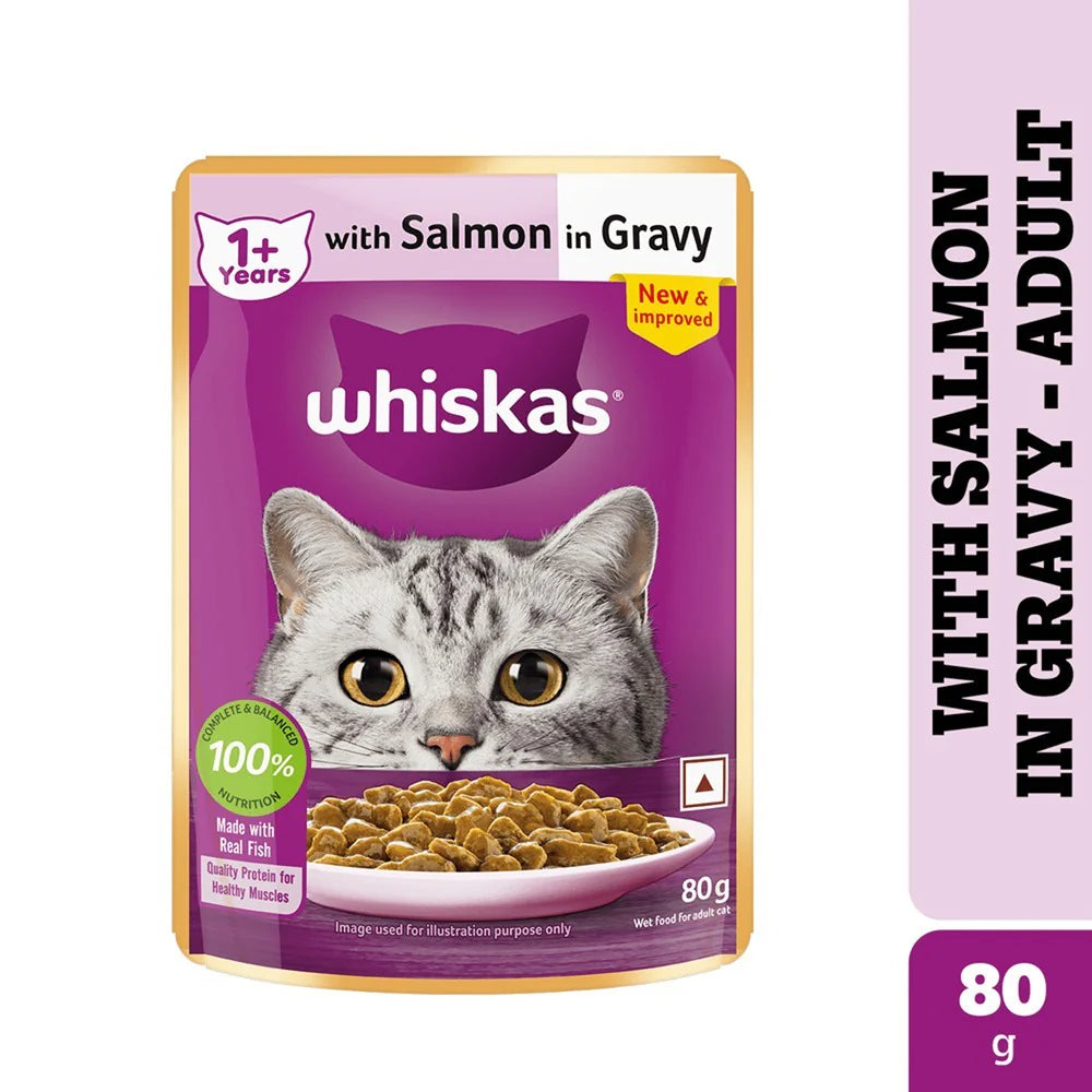 Whiskas Adult Salmon in Gravy 80g