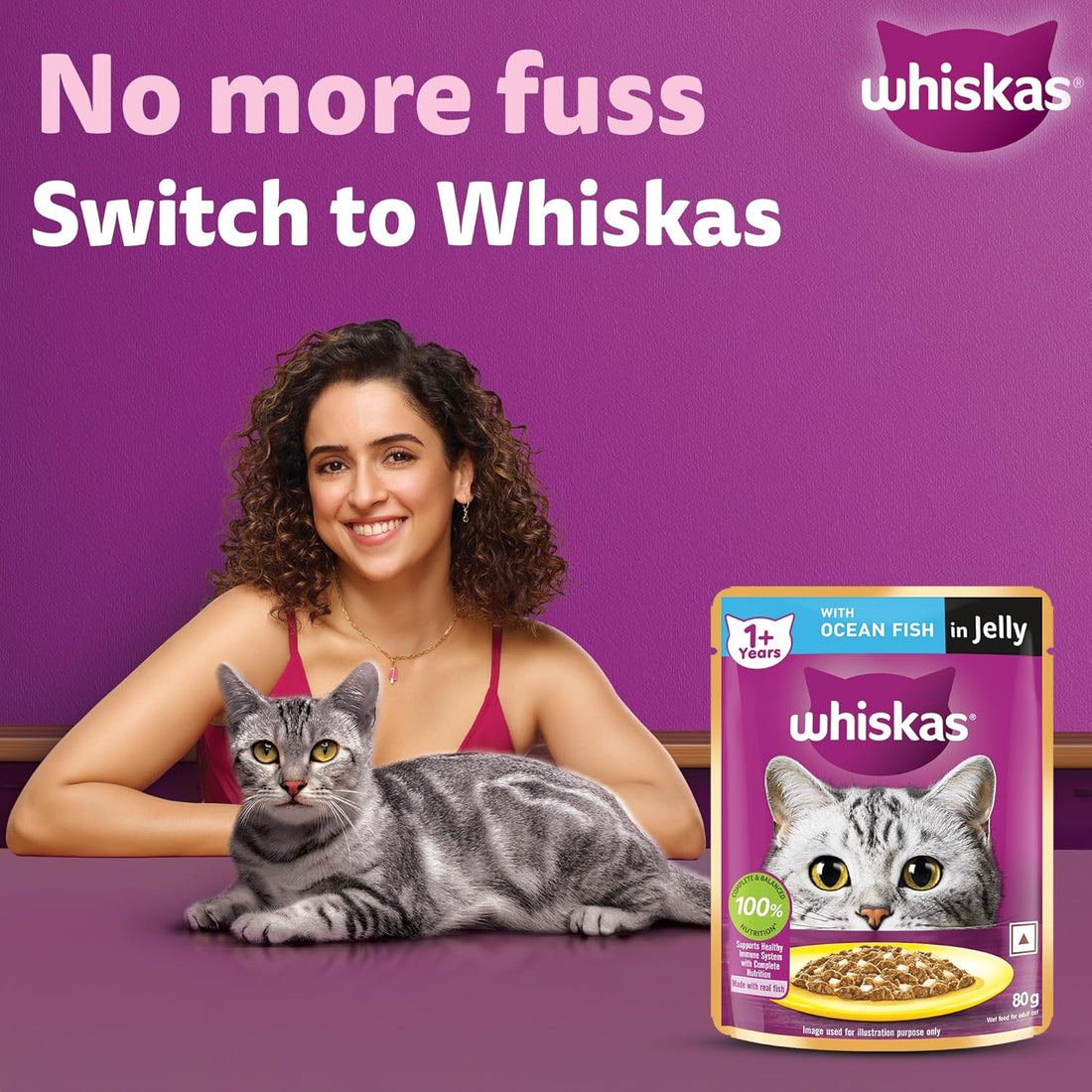 Whiskas Adult Ocean Fish in Jelly 80g ( Multi-Pack )