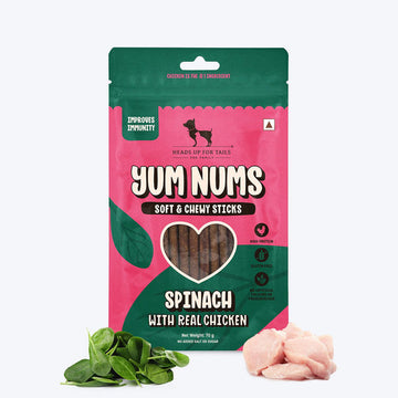 HUFT Yum Nums Spinach With Real Chicken Dog Treats 70gm
