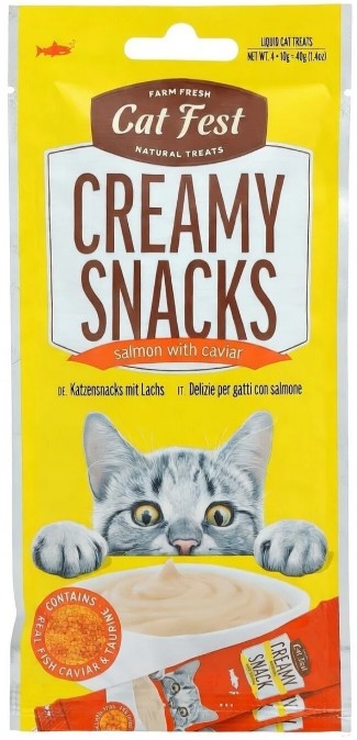Cat Fest Creamy Smacks Salmon With Caviar 40g