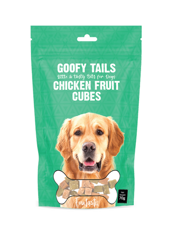 Goofy Tails Chicken Fruit Cube Treats for Dogs and Puppies- 70 Grams