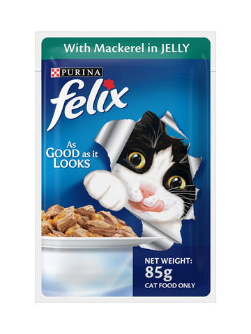 Purina Felix Adult Mackerel in Jelly 85g