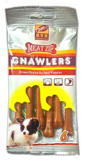 Gnawlers Puppy Snack Meat Zip 6 pieces