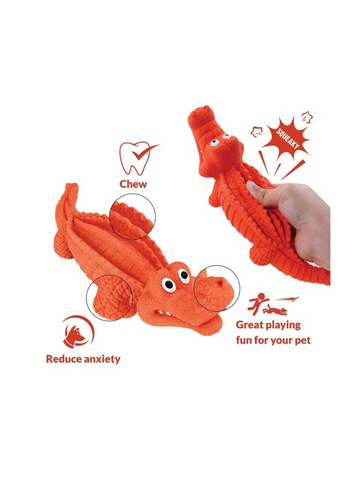 Goofy Tails Rubber Squeaky Crocodile Toy