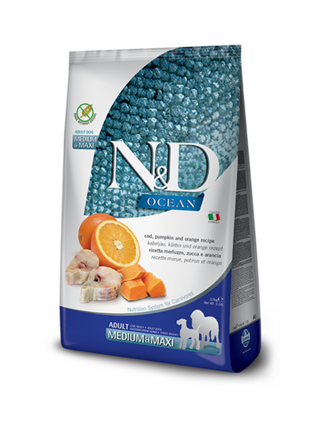 N&D Ocean (GF) Codfish,Pumpkin & Orange Adult Med-Maxi 2.5kg