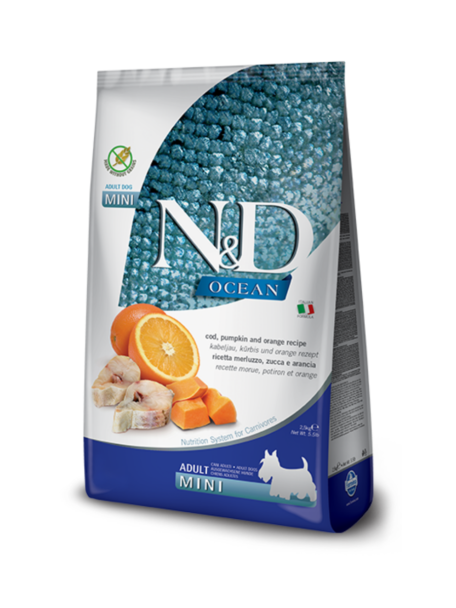 N&D Ocean (GF) Codfish, Pumpkin & Orange Adult Mini Dog Dry Food