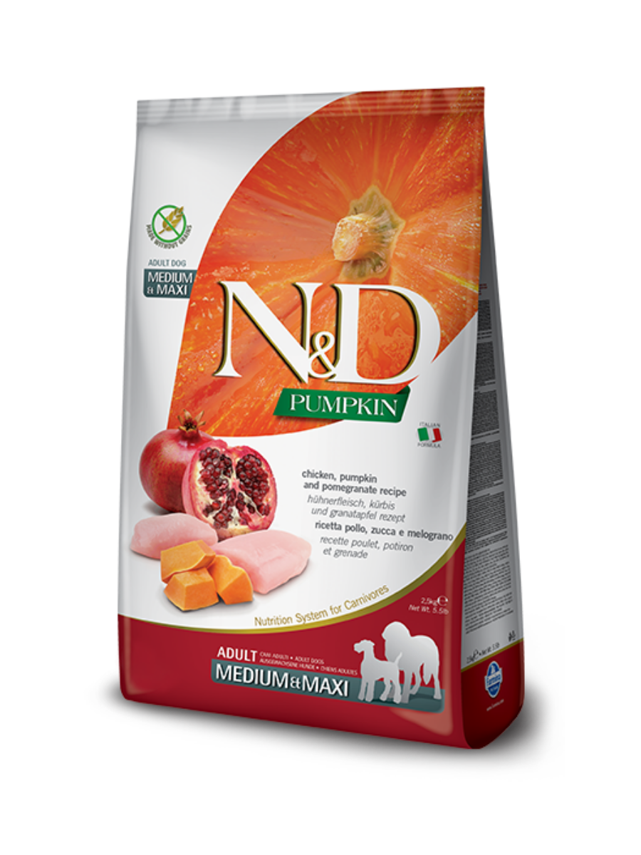 N&D Pumpkin (GF) Chicken & Pomegranate Adult Med-Maxi 12kg