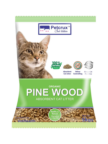 PetCrux Organic Pine Wood Cat Litter 5Kg