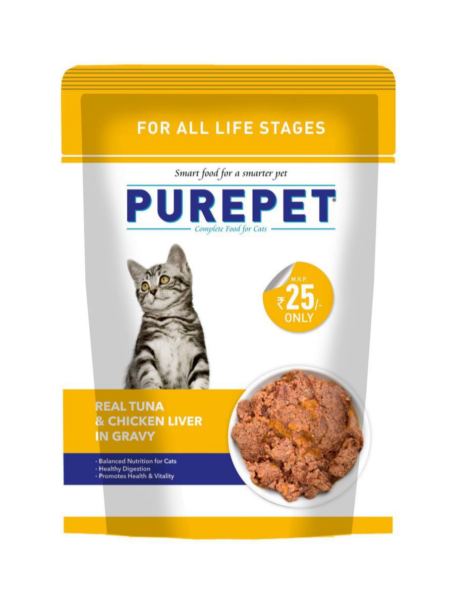 Purepet Cat Real Tuna & Chicken Liver In Gravy 70g