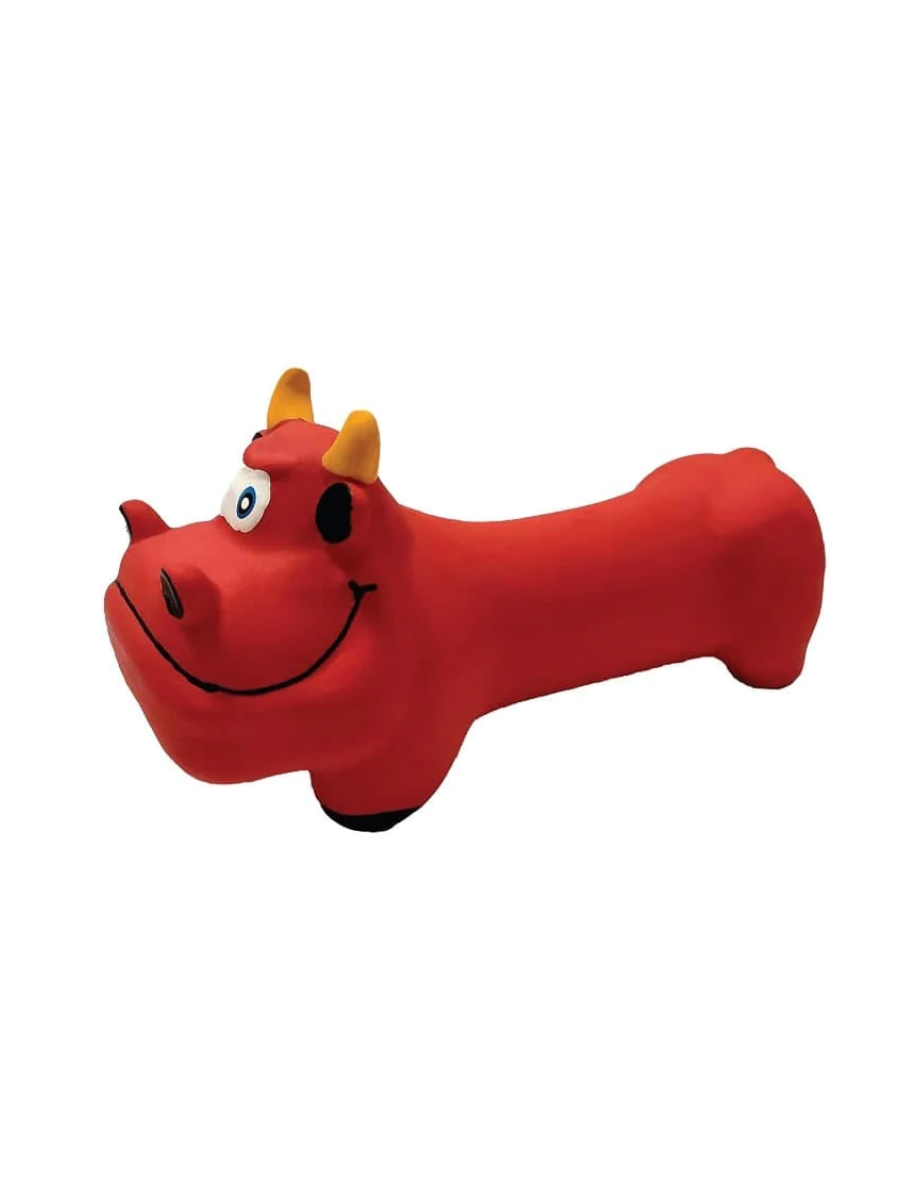 Goofy Tails Latex Squeaky Red Bull Toy