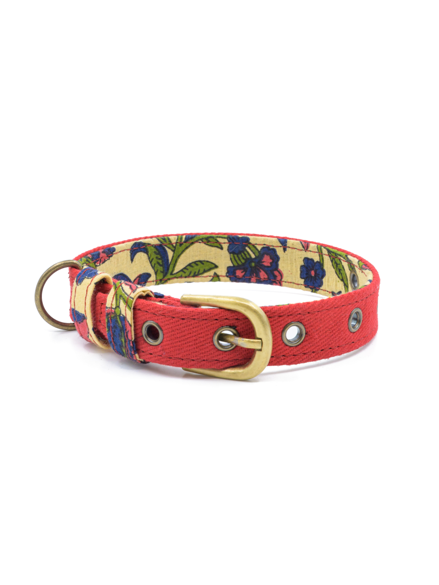 PetWale Red Dog Belt Collar - L