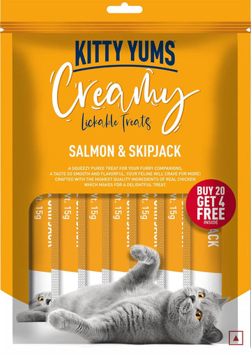 Kitty Yums Creamy Treats Salmon n Skipjack 360g