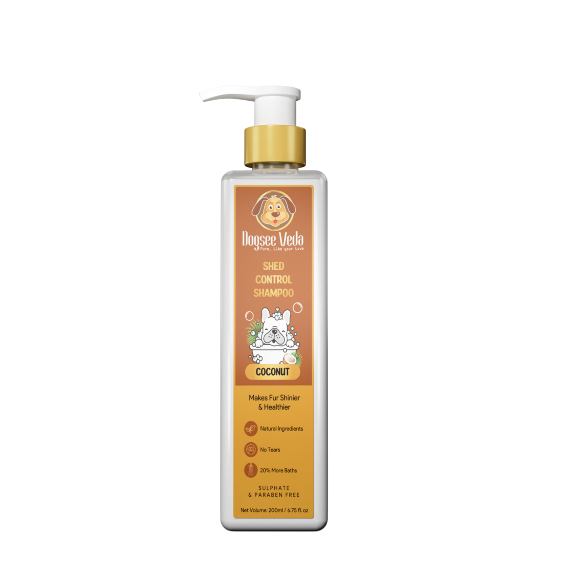 Dogsee Veda Coconut Oil Shed Control Shampoo