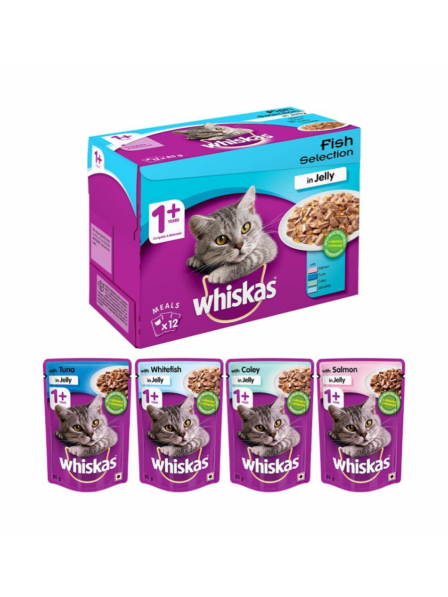 Whiskas Adult Fish Selection 1.2kg (Box of 12pcs)