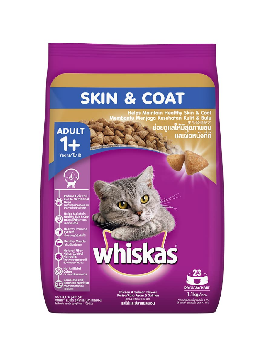 Whiskas Skin & Coat Adult Cat Dry Food